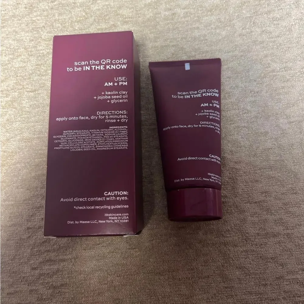 ITK Clay Color Changing Mask Kaolin Clay Deep‎ Pore Cleanser + Minimizer 2oz NEW